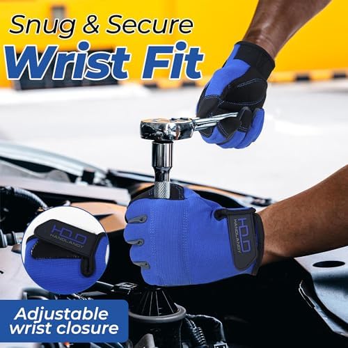 HANDLANDY Work Gloves for Men & Women, Utility Mechanic Working Gloves Touch - Image 5