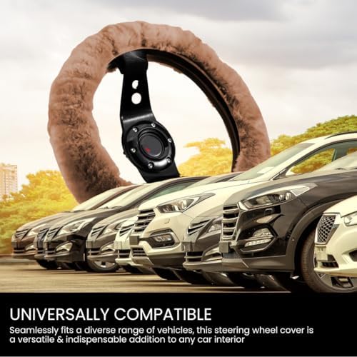 Andalus Brands Luxury Fluffy Car Steering Wheel Covers – Genuine Merino - Image 6