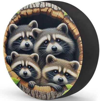 Raccoon Spare Tire Cover 17in Spare Wheel Covers Tire Storage Cover - Image 2