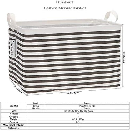 Sea Team Rectangle Open-Top Canvas Storage Basket - Image 6