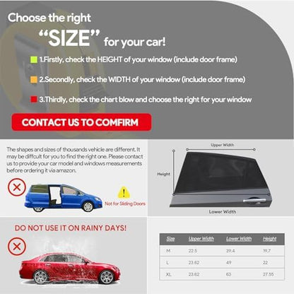 Car Window Shades，for Baby/Camping UV-Protection 2PCS XL 63''x28'' - Image 6