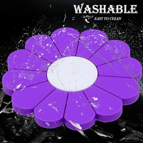 4-Pack Car Cup Holder Coaster Inserts, Daisy Shape, 2.75 Inch Non-Slip Silicone - Image 5