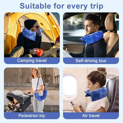 2Pack Stuffable Travel Pillow for Extra Luggage, Velvet Travel Neck Pillow - Image 6