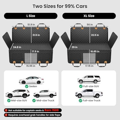 REEVAA Dog Truck Seat Cover for Back Seat, Hard Bottom - Image 6