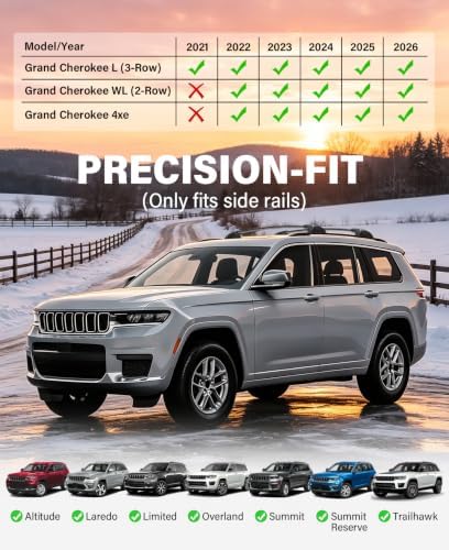 Roof Rack Cross Bar fit for 2021-2026 Jeep Grand Cherokee L &Grand Cherokee - Image 2