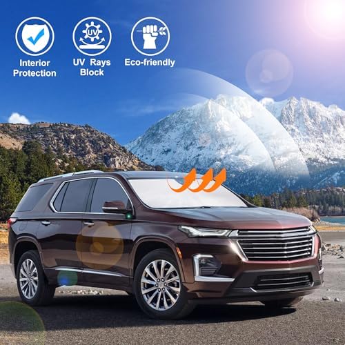 Windshield Sun Shade for 2018-2023 Chevrolet Traverse - Image 6