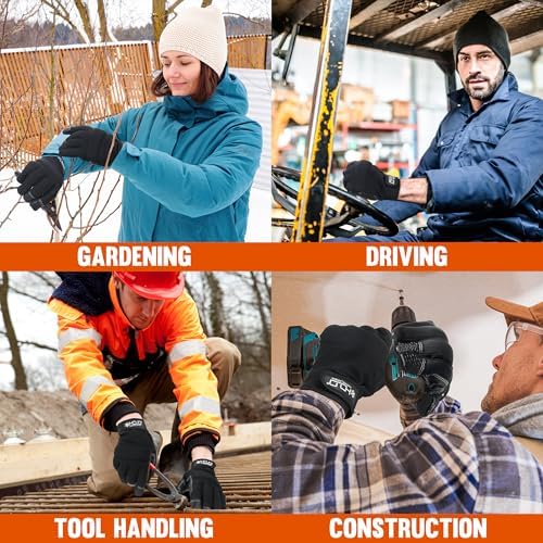 HANDLANDY Work Gloves for Men & Women, Utility Mechanic Working Gloves Touch - Image 6
