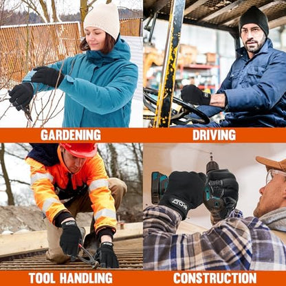 HANDLANDY Work Gloves for Men & Women, Utility Mechanic Working Gloves Touch - Image 6