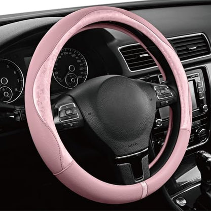 PIC AUTO Steering Wheel Cover, Universal Fit 14.5"–15.5", Soft PU Grain Leather - Image 5