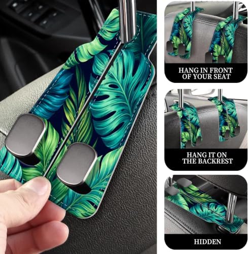 PU Leather Car Seat Hook, Storage Headrest Hanger, Cute Car Backseat Organizer - Image 2