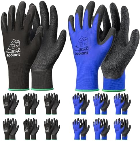 toolant Crinkle Latex Work Gloves, 12 Pairs by toolant