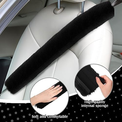 Boao 4 Pack Sheepskin Seat Belt Cover Shoulder Pad - Image 6