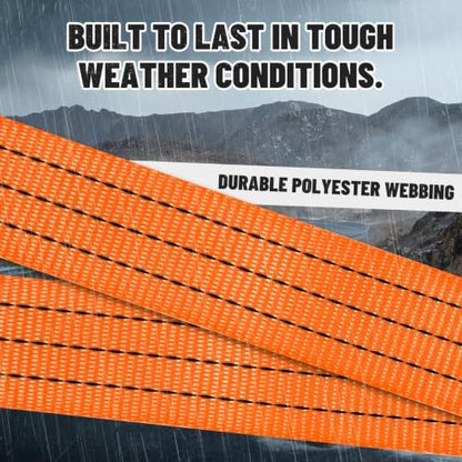 E-Track Ratchet Straps, 8 Pack, 4500 LBS, Heavy Duty Tie Downs - Image 4