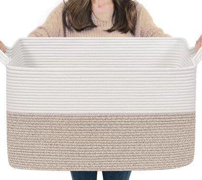 Goodpick 75L Extra Large Woven Blanket Basket, Light Brown by Goodpick