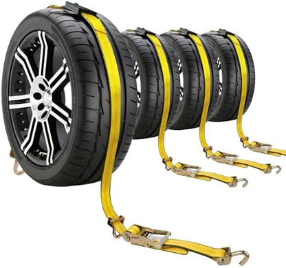 Car Hauler Straps 4-Pack Heavy Duty 2inx10ft by Autofonder