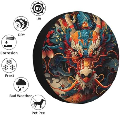 Dragon Spare Tire Cover Weatherproof Universal Wheel Protectors Wheel Covers - Image 5