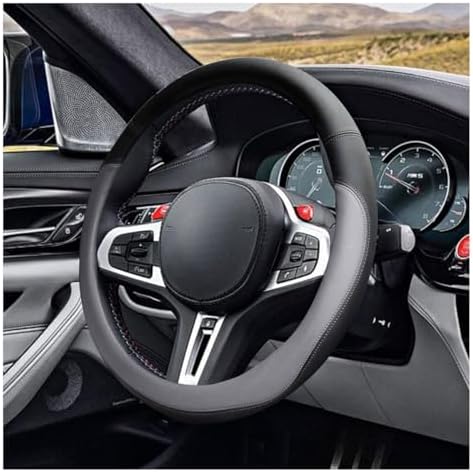 LAINLOY 15" Car Steering Wheel Cover, Microfiber Leather Cover by Unknown
