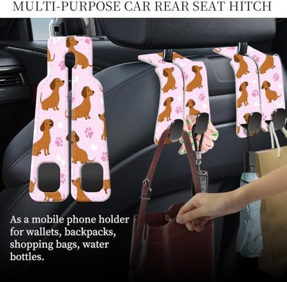PU Leather Car Seat Hook, Storage Headrest Hanger, Cute Car Backseat Organizer - Image 3