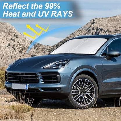 Windshield Sun Shade for 2019-2025 Porsche Cayenne Sunshade Sun Visor - Image 2