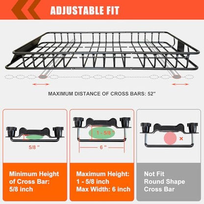 Roof Rack Carrier Carrier Basket 65"*39"*6"+Waterproof Bag 20 Cubic Feet - Image 4
