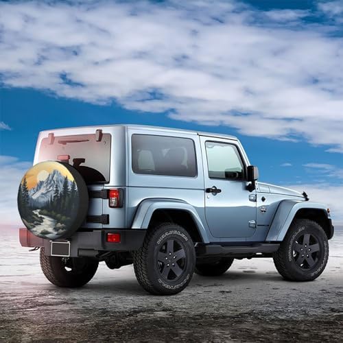 Spare Tire Cover Mountains Nature Sunset Scenery Wheel Covers Weatherproof - Image 7