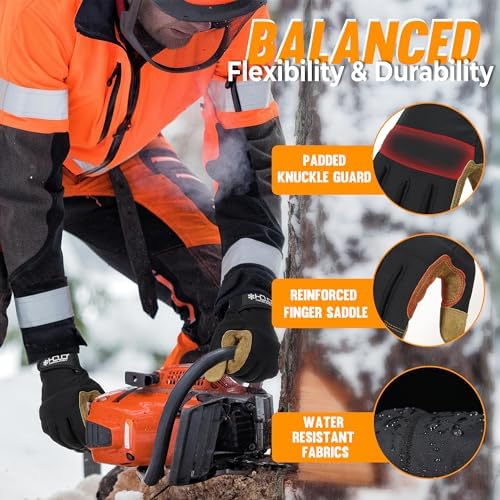 HANDLANDY Work Gloves for Men & Women, Utility Mechanic Working Gloves Touch - Image 3