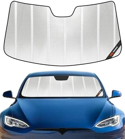 Pigenius Windshield Sun Shade for Tesla Model S 2012-2025. Reflective Aluminum by Pigenius