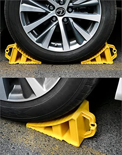 QWORK RV Wheel Chocks, 4 Pack Heavy Duty Car RV Tire Chocks Camper Chocks - Image 4