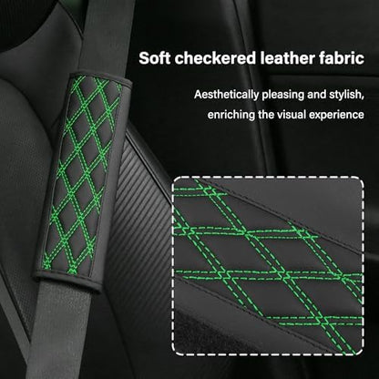 2PCS Car Seat Belt Cover Pads, Leather Seatbelt Covers Protect Shoulder and - Image 3