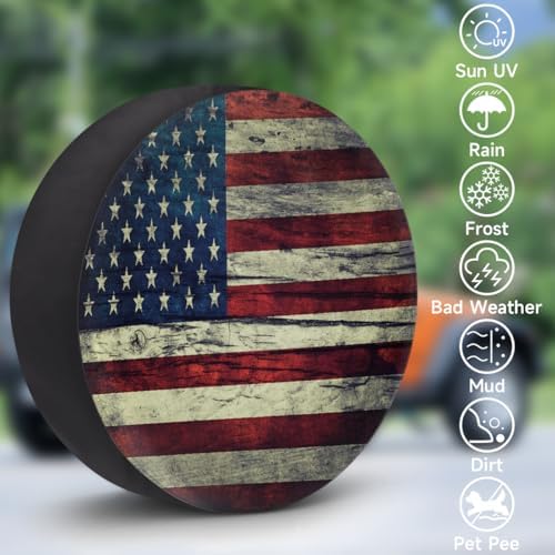 Flag Spare Tire Cover 16in Spare Wheel Covers Tire Storage Cover - Image 3