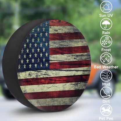 Flag Spare Tire Cover 16in Spare Wheel Covers Tire Storage Cover - Image 3