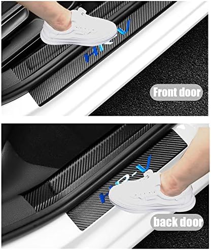 LEXLEY for 2015-2022 HRV HR-V Carbon Fiber Style Leather Door Sill Protector - Image 2