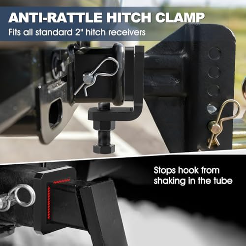 Anti Rattle Hitch Clamp 2 Inch & 2.5 Inch Heavy Duty Steel Hitch Tightener - Image 2