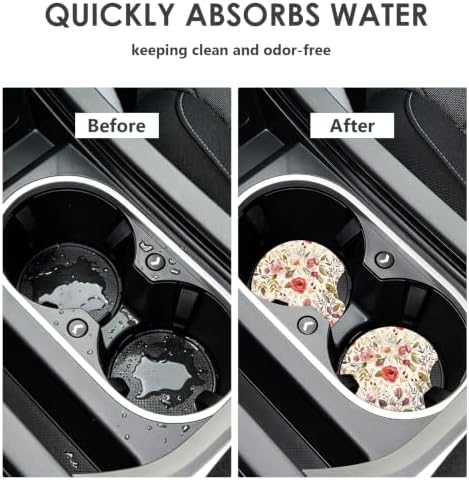2 Pack Car Coasters，2.75-inch Neoprene Non-Slip Cup Holder Coasters - Image 5