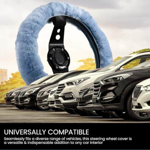 Andalus Brands Luxury Fluffy Car Steering Wheel Covers – Genuine Merino - Image 6