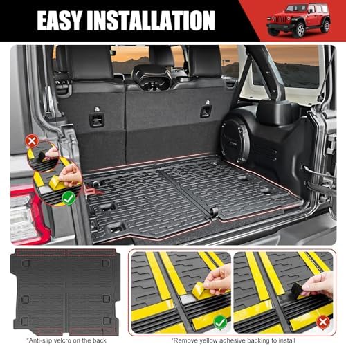 Cargo Mat Compatible with 2018-2025 Jeep Wrangler JL Unlimited 4 Door 4X4 - Image 4