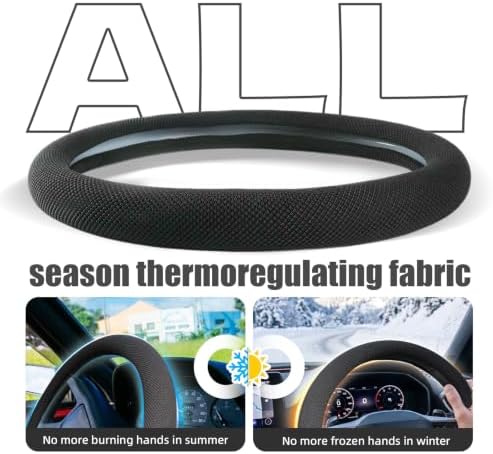 15 Inch Black Silicone Steering Wheel Cover Thermoregulating - Image 2