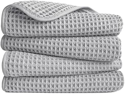 POLYTE 430 GSM Poly Blend Microfiber Quick Dry Waffle Hand Towel, 16x30 in by Polyte