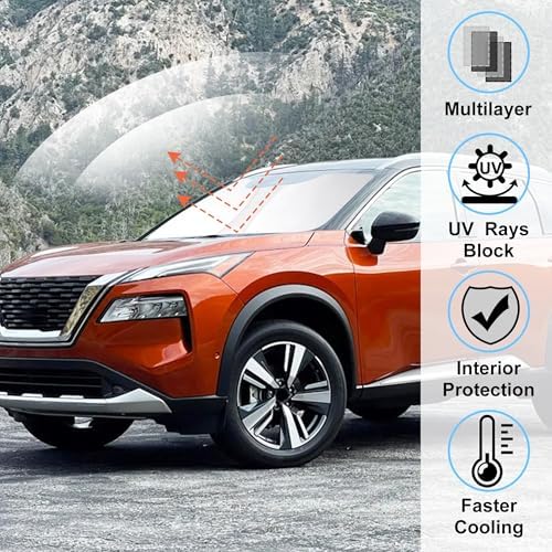 Windshield Sun Shade for 2021-2026 Nissan Rogue 3rd Gen. - Image 2