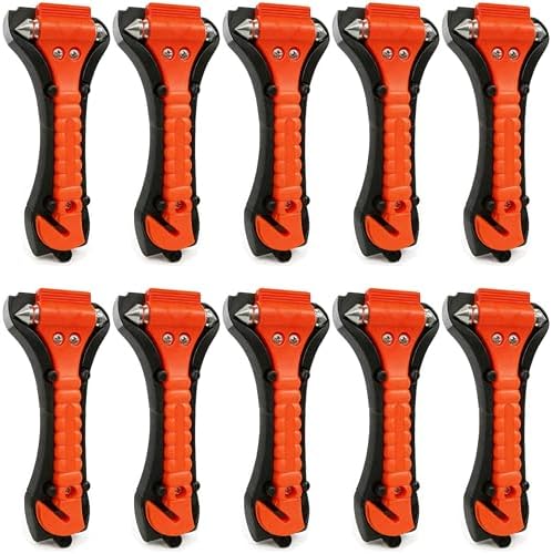 BFXM Car Window Breaker Hammer and Seat Belt Cutter 2-in-1, 10 Packs by BFXM