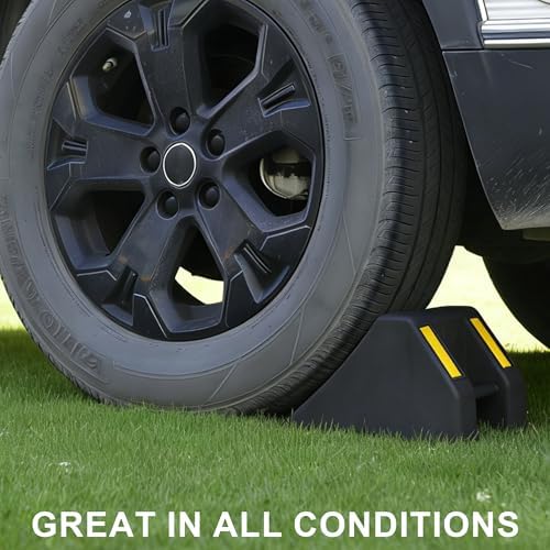 OrangeStar 4-Pack Heavy Duty Rubber Wheel Chocks - Image 4