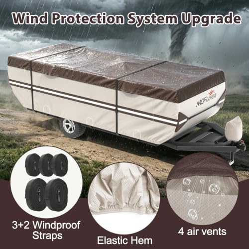 Pop Up Camper Cover, 9 Layers Waterproof 8-10ft RV Cover - Image 4