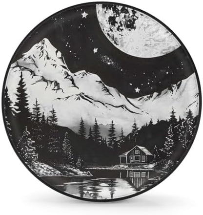 Rv Spare Tire Cover Wheel Mountain Forest Moon Tire Covers Wheel Protectors by FengQuGou