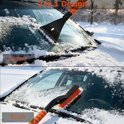 Gardenised 27" Aluminum Snow Brush and Ice Scraper 2-in-1 Detachable Winter Car - Image 2