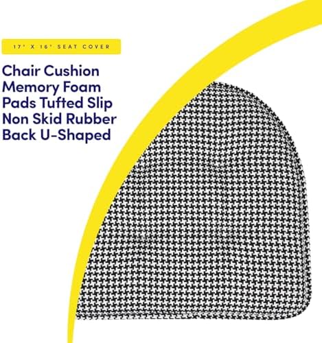Sweet Home Collection Chair Cushion Memory Foam Pads Tufted Slip Non Skid - Image 3