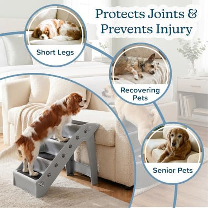 PETMAKER Lightweight Durable Plastic Dog Stairs, 23.25” x 15” x 19” - Image 4