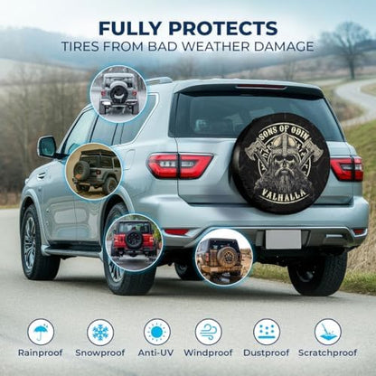GENANY Viking Shield Art Thick PVC Leather Spare Tire Cover Size 16 - Image 3