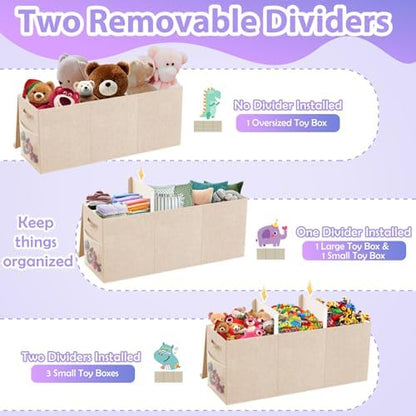 Large Toy Storage Box with Lid, Collapsible Kids Toy Chest - Image 3