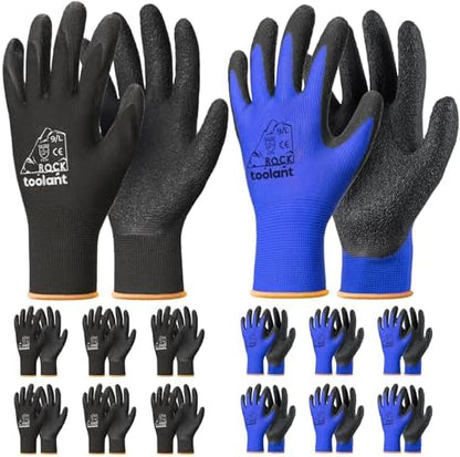 toolant Crinkle Latex Work Gloves, 12 Pairs by toolant