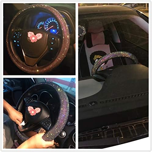 Car Bling Steering Wheel Cover for Women, Colorful Rhinestone Accessories - Image 3